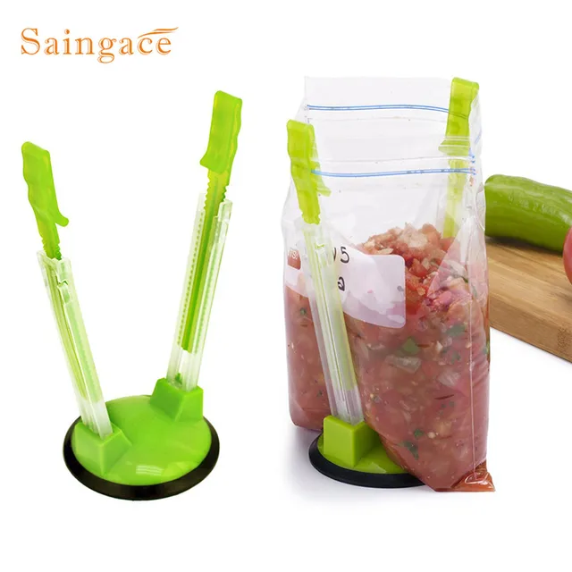 Bag Clip Holder 2 Pcs Non Slip Adjule Hands Free Baggy Rack Bag Clip Holder 2 Pcs Non Slip Adjule Hands Free Baggy Rack Ziplock Storage