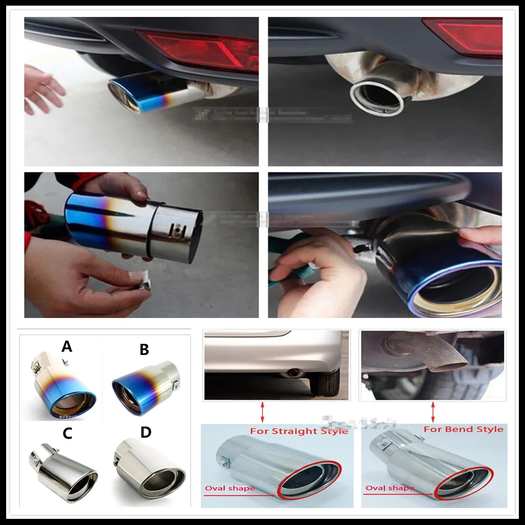 Stainless Steel Auto Car Exhaust Muffler Tip pipe cover Tail For Toyota V Hilux Land Cruiser