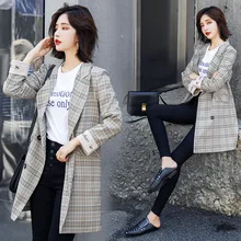 Little Suit 2019 Autumn New Women Double Row Buckle Checked Suit Winter Clothes High Quality Women Fashion Plaid Sexy Suit Little Suit 2019 Autumn New Women Double Row Buckle Checked Suit Winter Clothes High Quality Women Fashion Plaid Sexy Suit