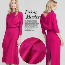 Розовый Красный елочка эластичная шелковая атласная ткань для шелкового платья шелковая одежда 19 момме 138 см