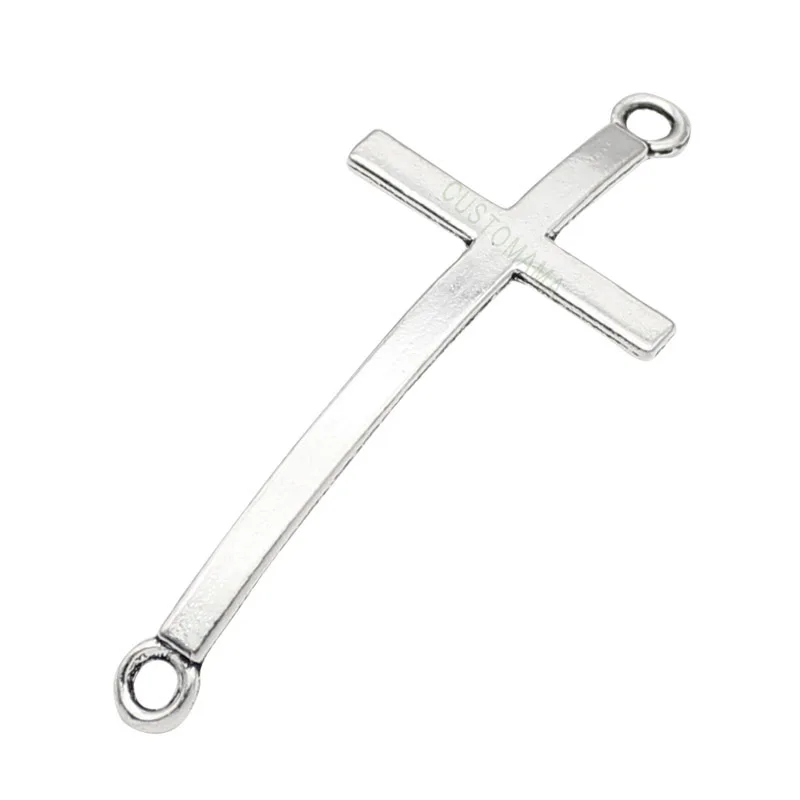 50pcs Antique Silver Large Cross Connector Charms, Diy Vintage Jewelry