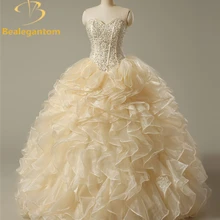 Bealegantom сток дешевые жемчужные Бальные платья бальное платье с бисером и кристаллами 16 платьев Vestidos De 15 Anos QA969