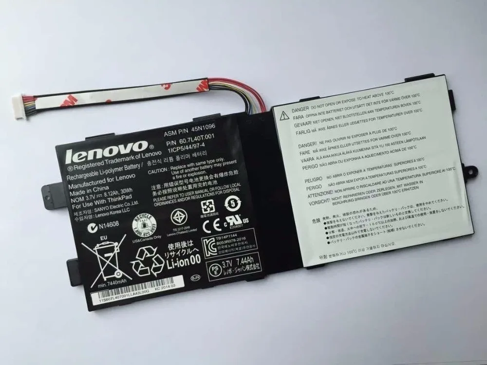Подлинный аккумулятор для планшета LENOVO ThinkPad Tablet 2 серии 45N1097 45N1096 3.7V 32Wh