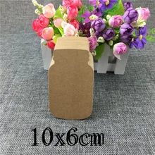 100 шт./лот крафт-картон форма бутылки карточки пустой подарок кардсток тег советы для DIY ручной этикетки принять логотип на заказ 10x6 см