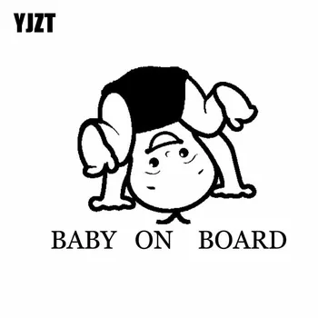 

YJZT 15CM*11.5CM BABY ON BOARD Car Decal Vinyl Lovely Boy Sticker Black/Silver C10-00745