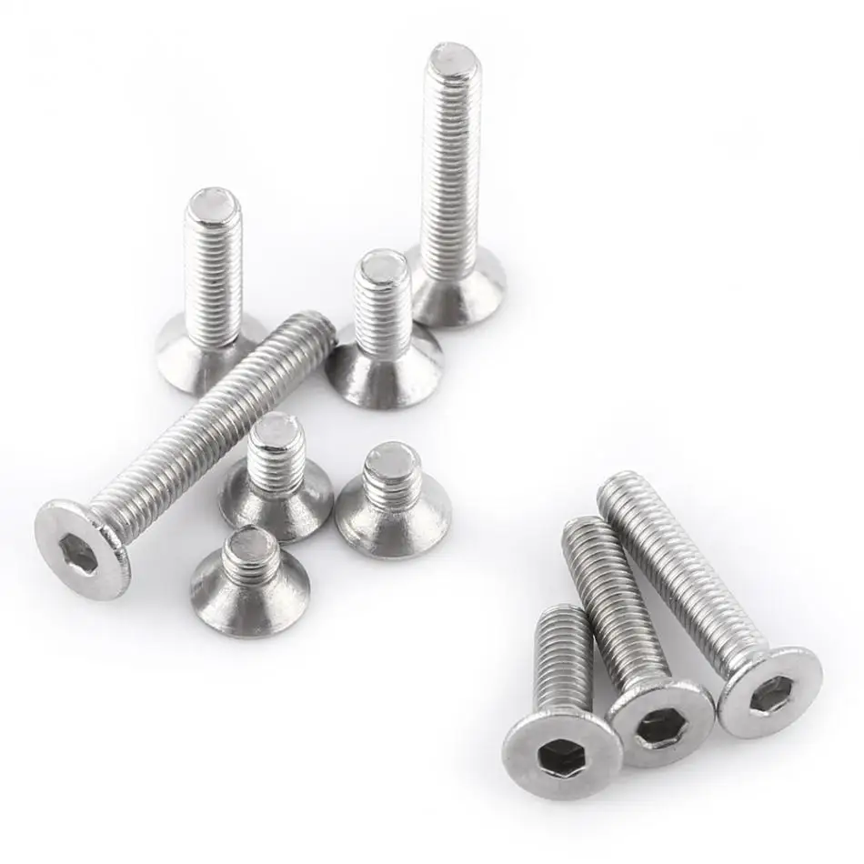100Pcs/set M3 Hex Socket Screws Stainless Steel SS304 M3 Countersunk