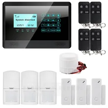 DIYSECUR Wireless Wired GSM SMS Home House Security Inturder Alarm System Siren Door Sensor PIR Remote