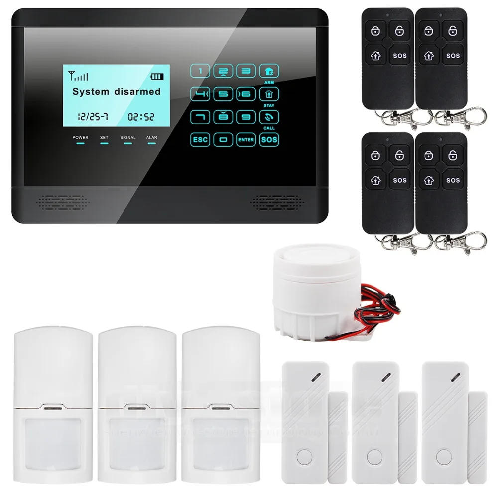 DIYSECUR Wireless Wired GSM SMS Home House Security Inturder font b Alarm b font System Siren