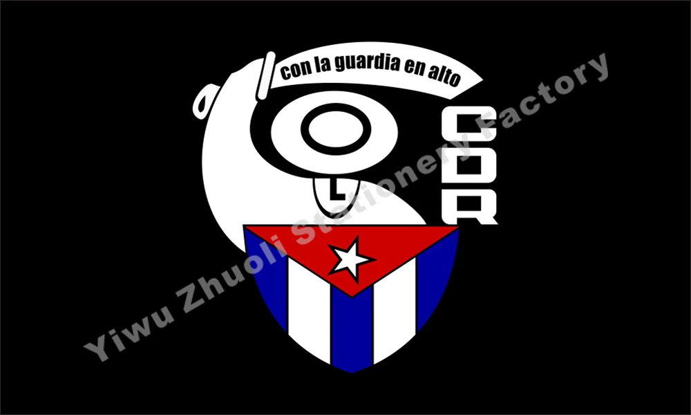 

Cuba CDR Flag Comites de Defensa de la Revolucion Flag 3x5FT 120g 100D Polyester Double Stitched High Quality Banner