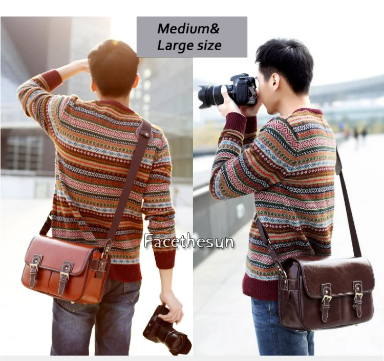 Vintage PU Leather camera shoulder bag KM001-2