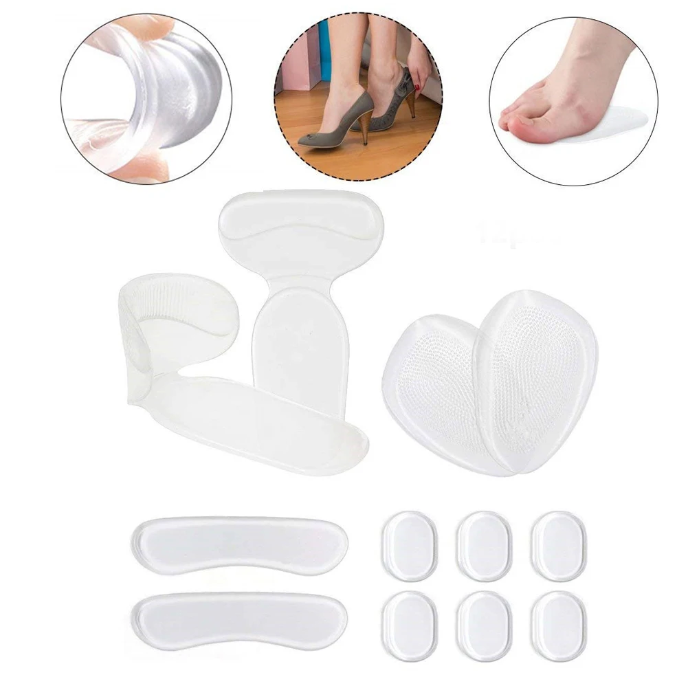 

12pcs Transparent Mini Tool Anti Slip Heel Grips Set Blister Prevention Easy Use Adult Men Women Abrasion Foot Protection Liner