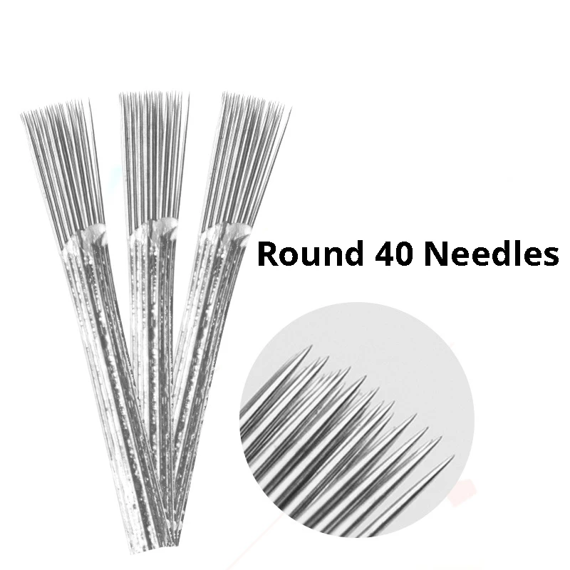 Permanent Makeup Eyebrow Tattoo Needle Round 40 pin Microblading Needles Disposable Tebori Microblade Tool | Красота и здоровье