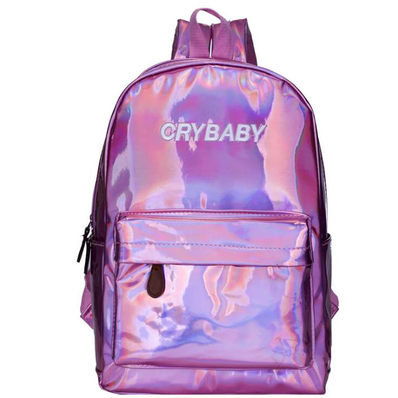

Mini Travel Bags Silver Blue Pink Laser Backpack Women Girls Bag PU Leather Holographic Backpack School Bags for Teenage Girls