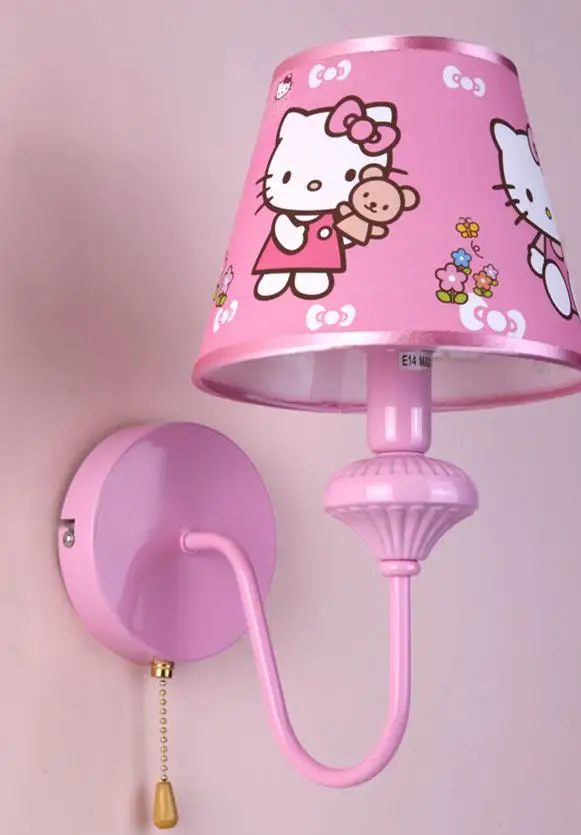 Свадебный светодиодный розовый абажур люстра подвесной светильник для девочки детская спальня современный hello kitty подвесной светильник светильники люстры - Цвет корпуса: wall lamp