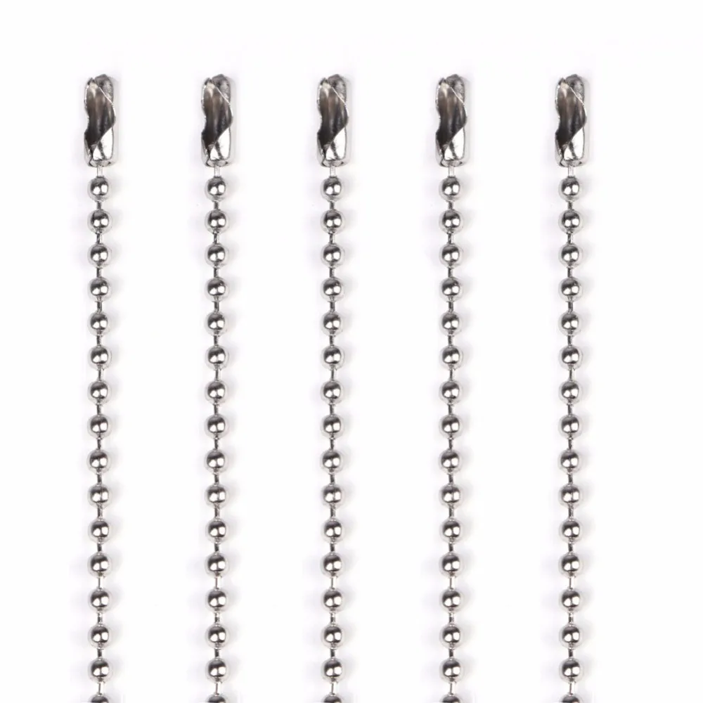 20 Silver Ball Chain with Connectors Clasp for Jewelry Making 15cm 2.4mm