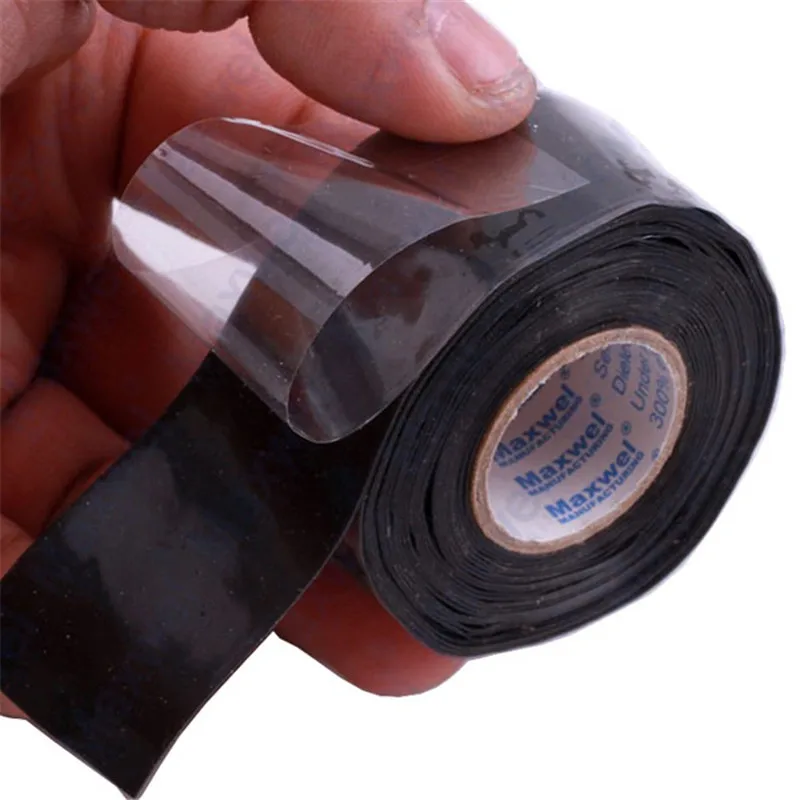 New Useful Waterproof Black Silicone Performance Repair Bonding Rescue Self Fusing Wire Hose