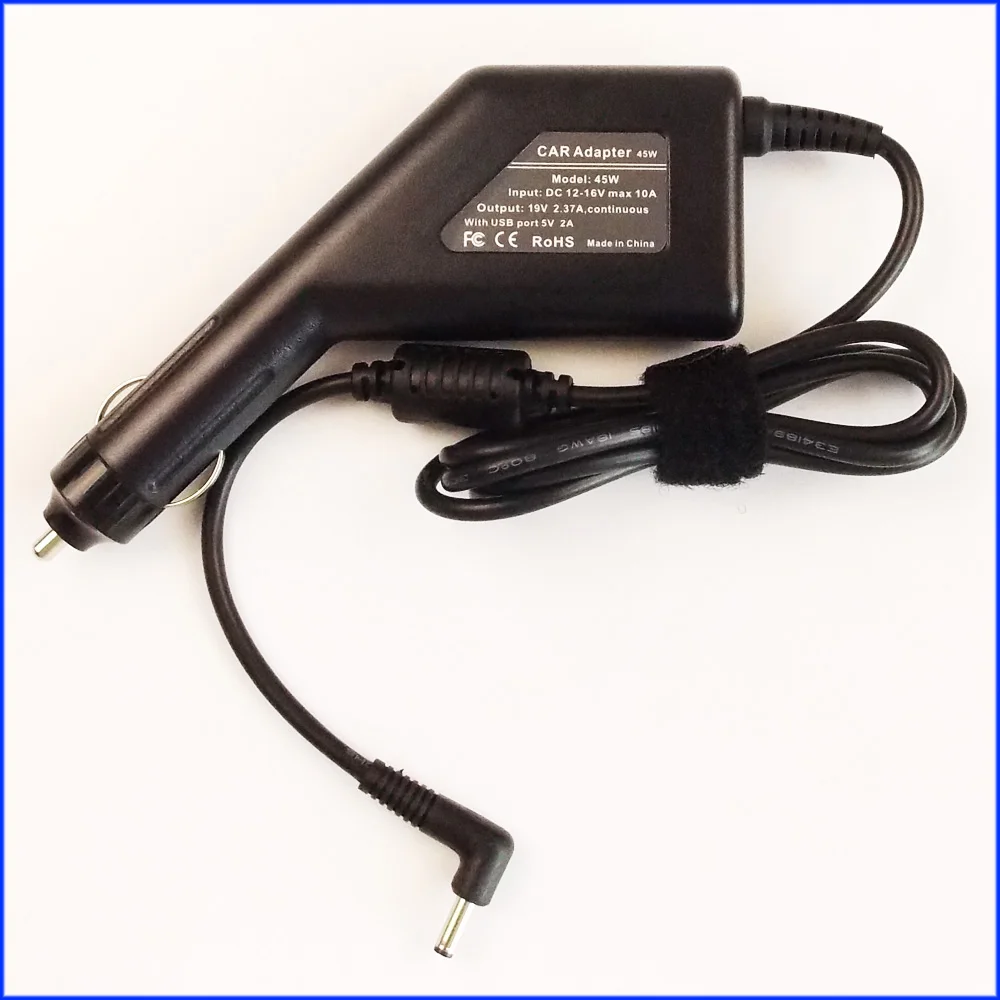 AJEYO 19V 2.37A 4.0mm*1.35mm Laptop DC Car Adapter Charger + USB For ASUS VivoBook X102B X102BA X200L X200LA S200E X200CA AJEYO 19V 2.37A 4.0mm*1.35mm Laptop DC Car Adapter Charger + USB For ASUS VivoBook X102B X102BA X200L X200LA S200E X200CA