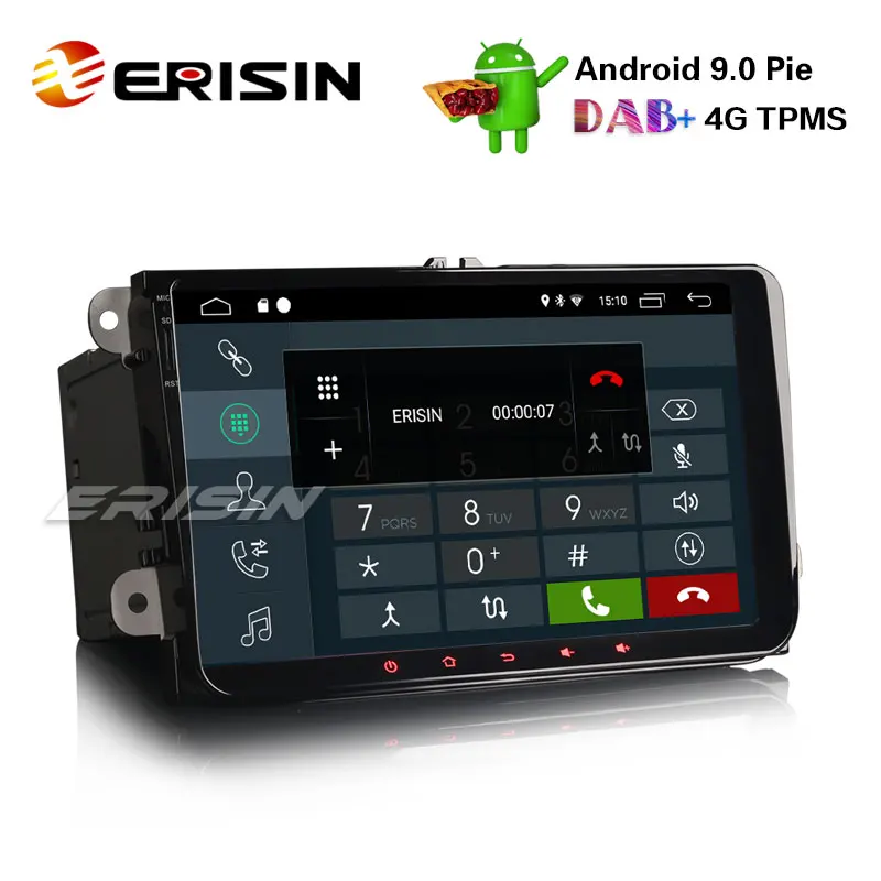 Erisin ES3518V " Android 9,0 автомобильный радиоприемник DAB+ 4G gps навигация для VW Passat Seat Skoda