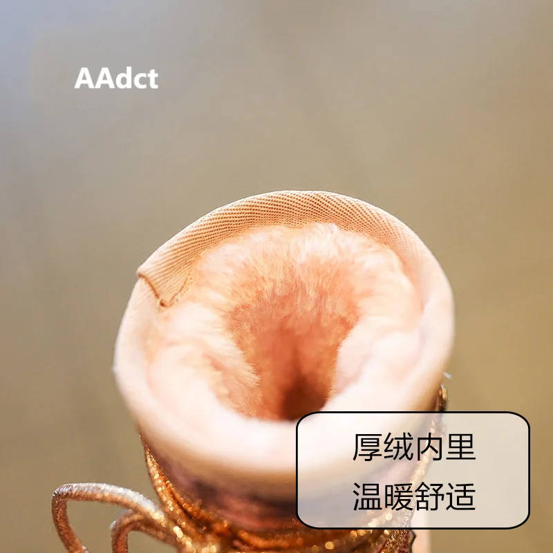 AAdct winter fur warm girls boots fashion princess new snow kids boots for girls Sequins cotton children shoes Brand 2019  