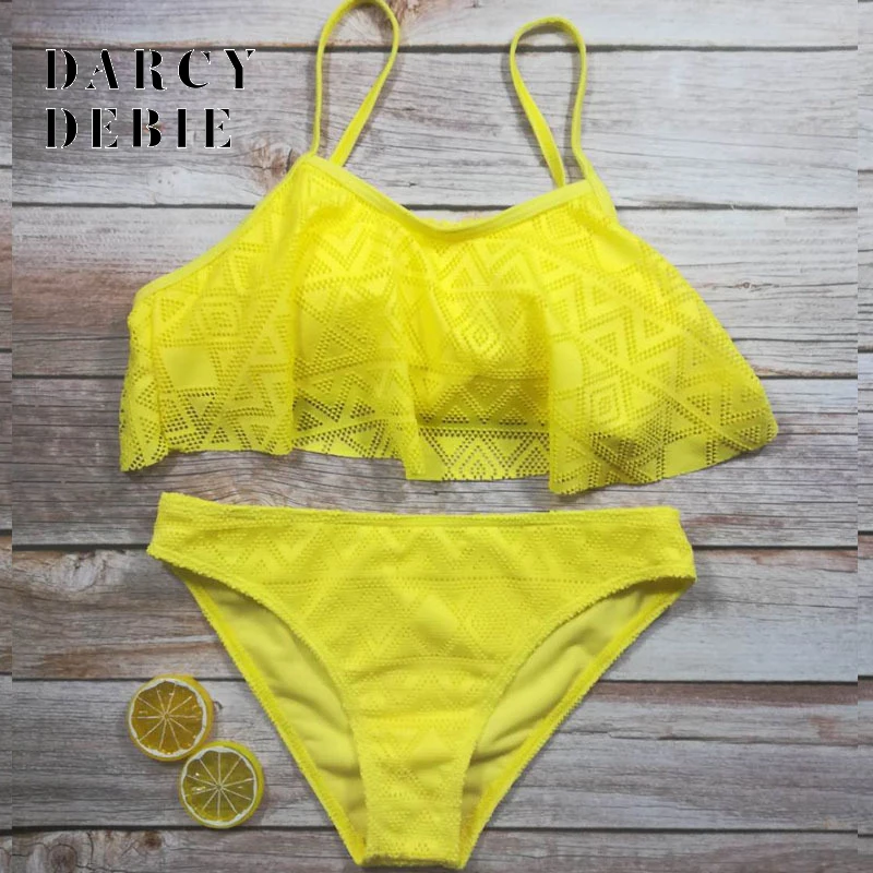 

Darcydebie Women Bikini Swimwear 2019 High Waist Swimsuits Mesh Bikinis Swimming Suit For Womens Push Up Bathing Suits Biquini