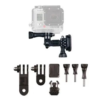 

Helmet Mounts (Flat & Curved) with 3-Way Pivots for GoPro Camera, smartphone