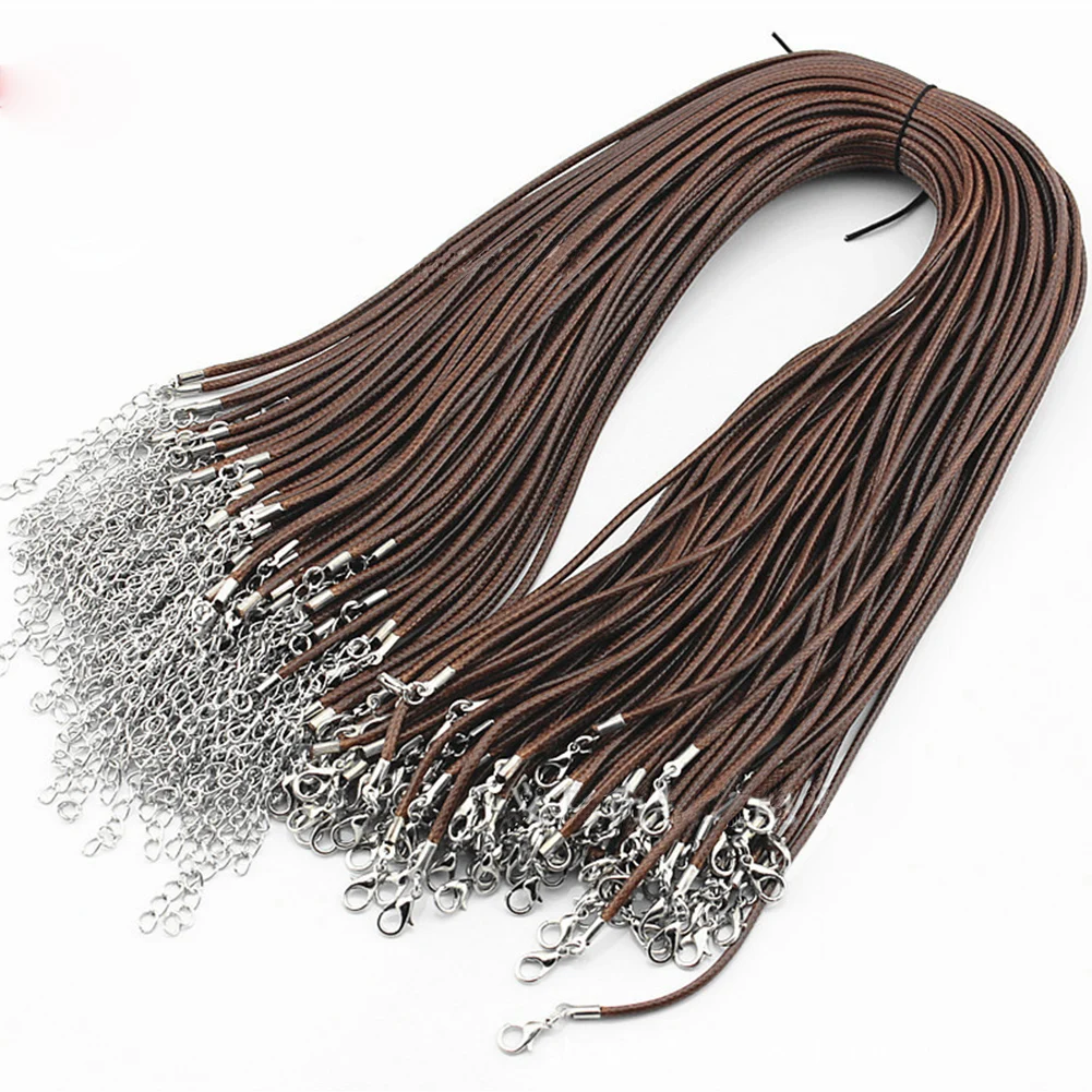 

10Pcs/lot DIY 2 mm Chains Pendant Necklace Rope Charms Findings Lobster Clasp String