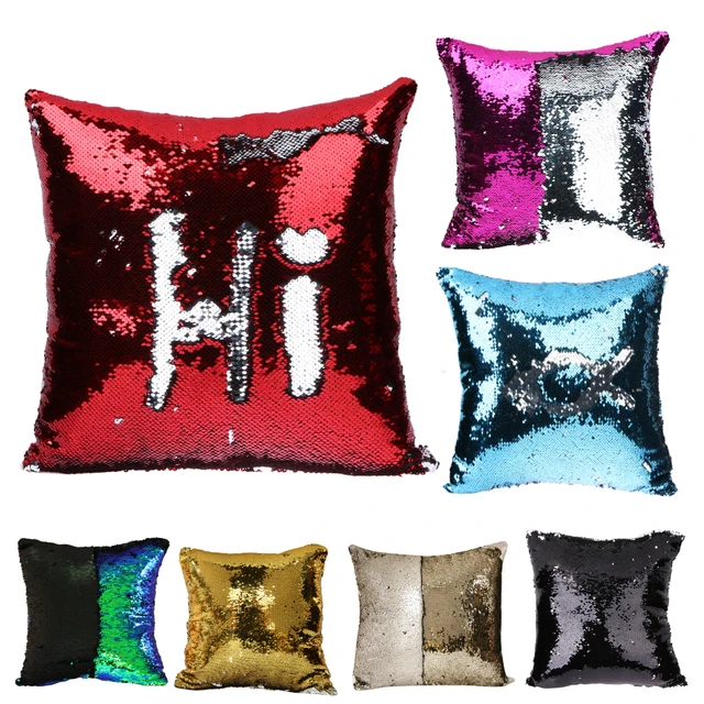 diy mermaid sequin cushion cover magical throw pillowcase 40x40cm solid color changing reversible pillow case for - Color Changing Pillow diy mermaid sequin cushion cover magical throw pillowcase 40x40cm solid color changing reversible pillow case for - Color Changing Pillow