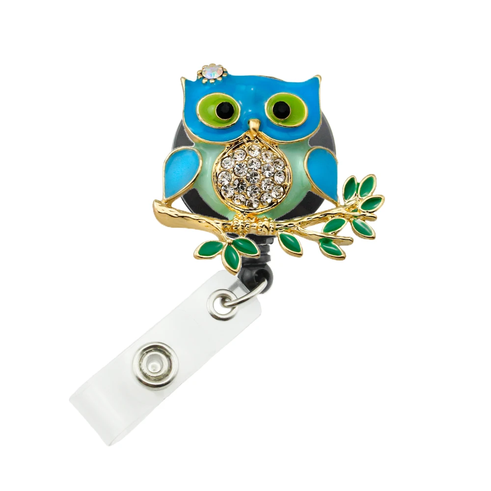 Cute Enamel Owl Nurse Retractable ID Badge Reel Medical Name Card Badge