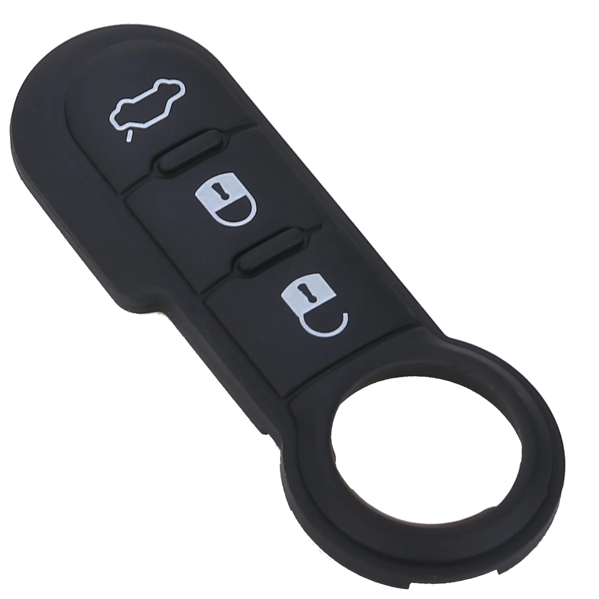 1pc Black Rubber Fob Key Remote 3 Button Pad For Fiat 500 Panda Abarth Punto 3 Button Remote Car Key Pad