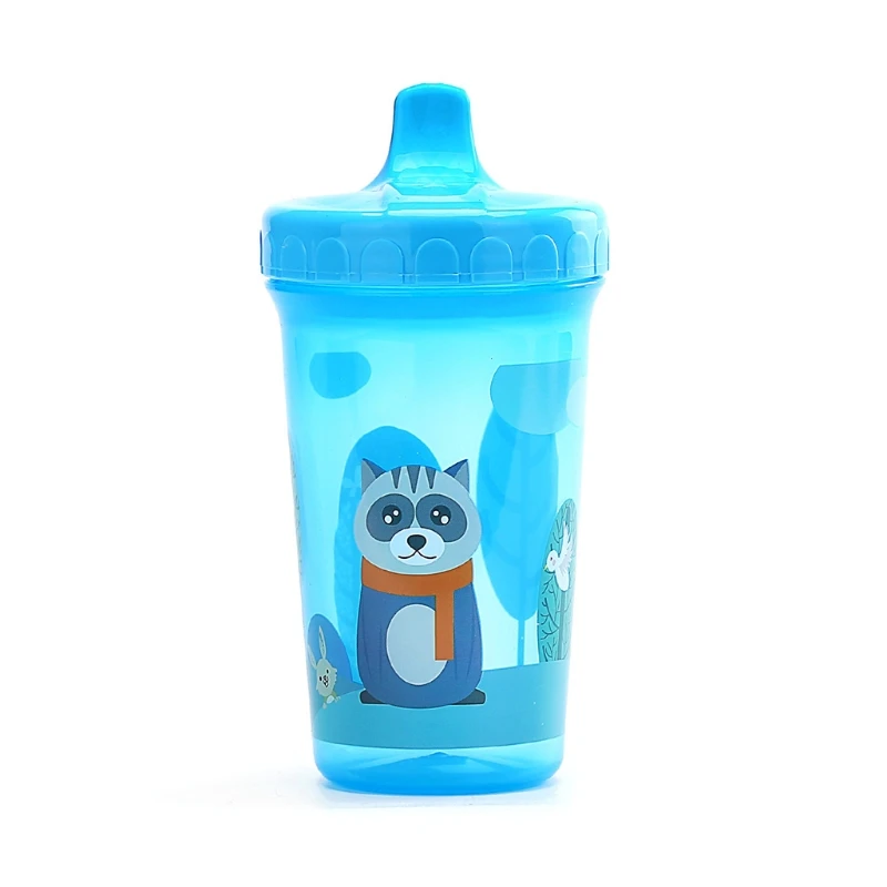 Лисий Кролик для детей новорожденных герметичная чашка тренировочная Питьевая чашка 300 мл MAY31-A - Цвет: Синий