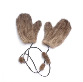 

2019 new arm warmer mittens fashion black brown womens winter mink fur gloves