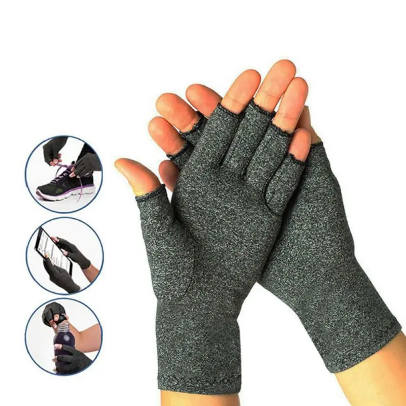 free shipping Half Finger Compression Gloves Cotton Polyurethane Lightweight Breathable(Arthritis) Joint Pain Relief(Therapy