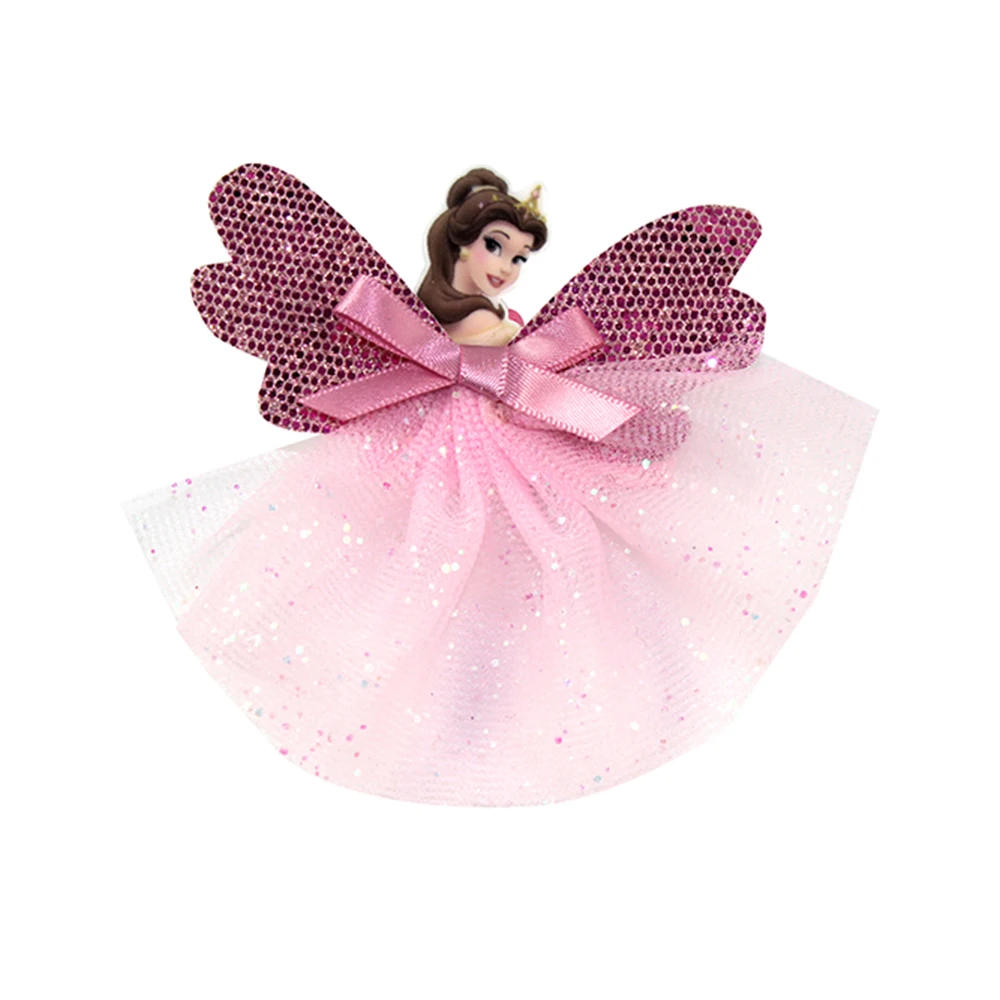 3-дюймовый Головные уборы принцессы с крыльями лук Заколки для волос резинки для волос аксессуары для волос заколка для волос для маленьких девочек; подарки