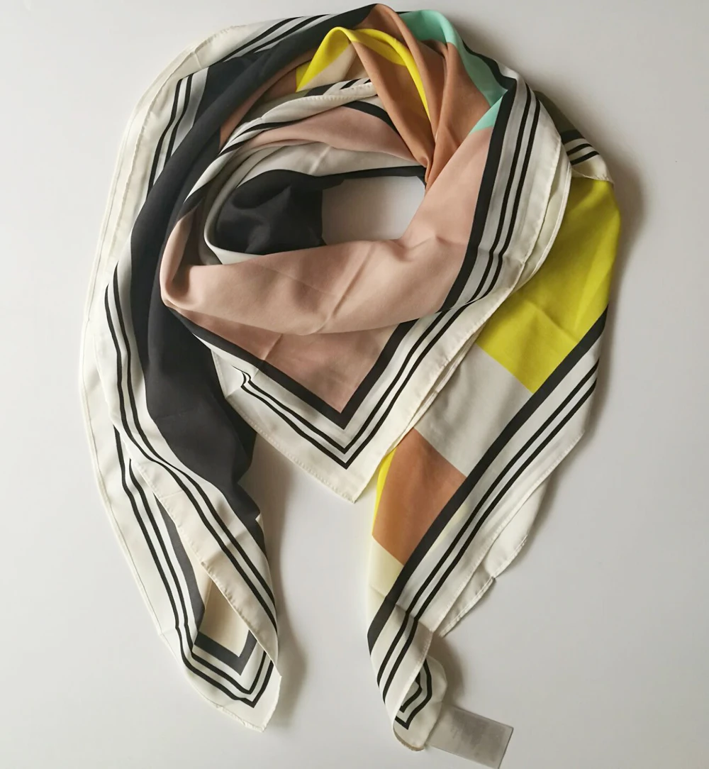 

Women Geometry Pattern Big Size Square Scarf Quality Chiffion Scarf Shawls Wraps 10pcs/lot