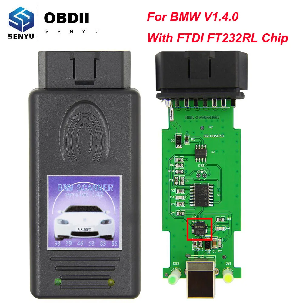 Для BMW OBD2 сканер 1.4.0 FTDI FT232RL OBD OBD2 автомобильный диагностический инструмент автоматический сканер кабель разблокированная версия для BMW 1,4