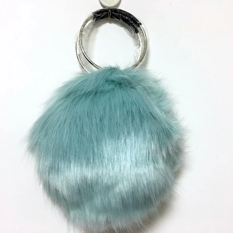 2017 Autumn Winter All-match Bucket Bag Small Fur Fashion Women Evening Party Clutch Bag Ring Top-handle Ladies Handbag 3