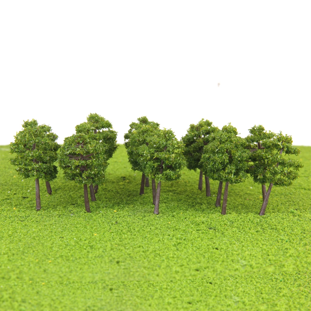 40pcs Model Trees Deep Green for N Scale Railroad Build Garden Park Diorama Layout Accessories 50mm