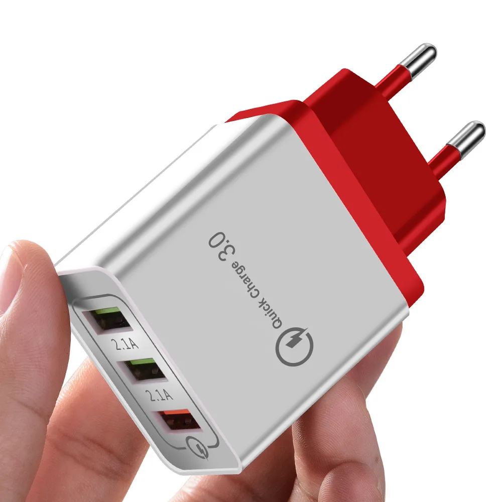 red Олаф USB зарядное устройство quick charge 3,0 для iPhone X 8 7 iPad быстрое настенное зарядное устройство для Samsung S9 Xiaomi mi 8 Huawei зарядное устройство для мобильного телефона - Тип штекера: red