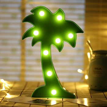 

LED Table Night Light Marquee Star Heart Christmas Coconut Tree Home Party Decoration 3D Desk Lamp Christmas home decor 2018