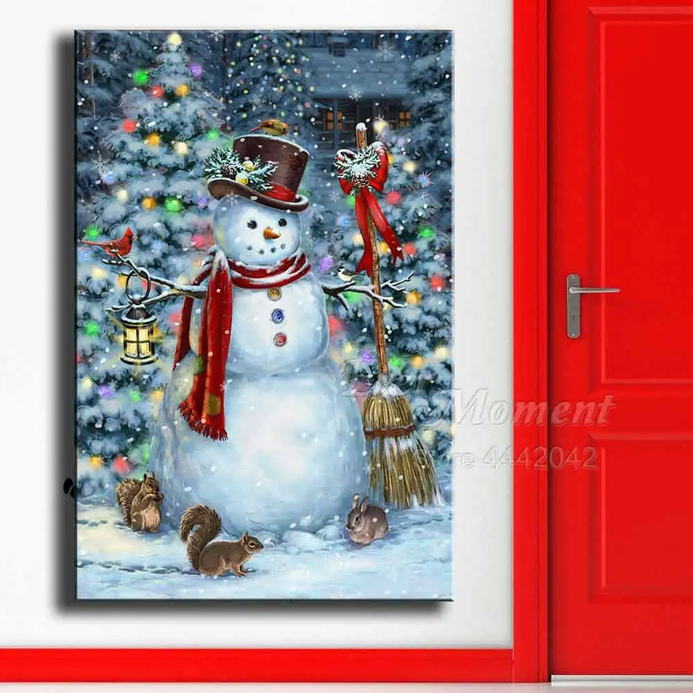 Алмазная живопись Ever Moment, полностью квадратная дрель, Рождественский зимний снеговик, картина, мозаика, алмазная вышивка 5D, сделай сам, декор S2F612