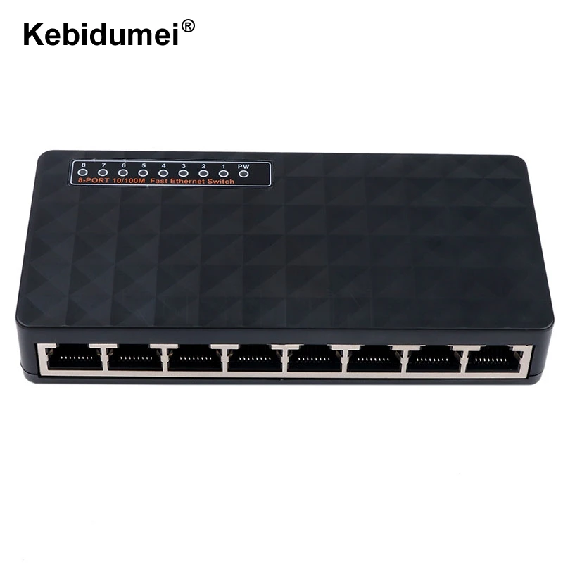 Сетевой коммутатор 8 Порты 10/100 Мбит/с Fast Ethernet коммутаторы RJ45 моноканальный центр Auto MDI полный полудуплекс+ AC Prower питания ЕС штепсельная вилка стандарта США