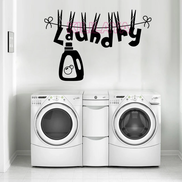 Stickers Clothesline Laundry Room Vinyl Wall Sticker Mural Stickers Clothesline Laundry Room Vinyl Wall Sticker Mural Decals Removable Art Wallpaper Home Decor House Decoration