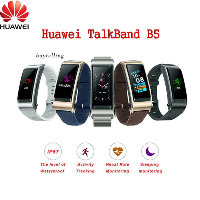 

Original Huawei TalkBand B5 Talk Band B5 Bluetooth Smart Bracelet Touch AMOLED Screen Sports Wristband Call Earphone Band