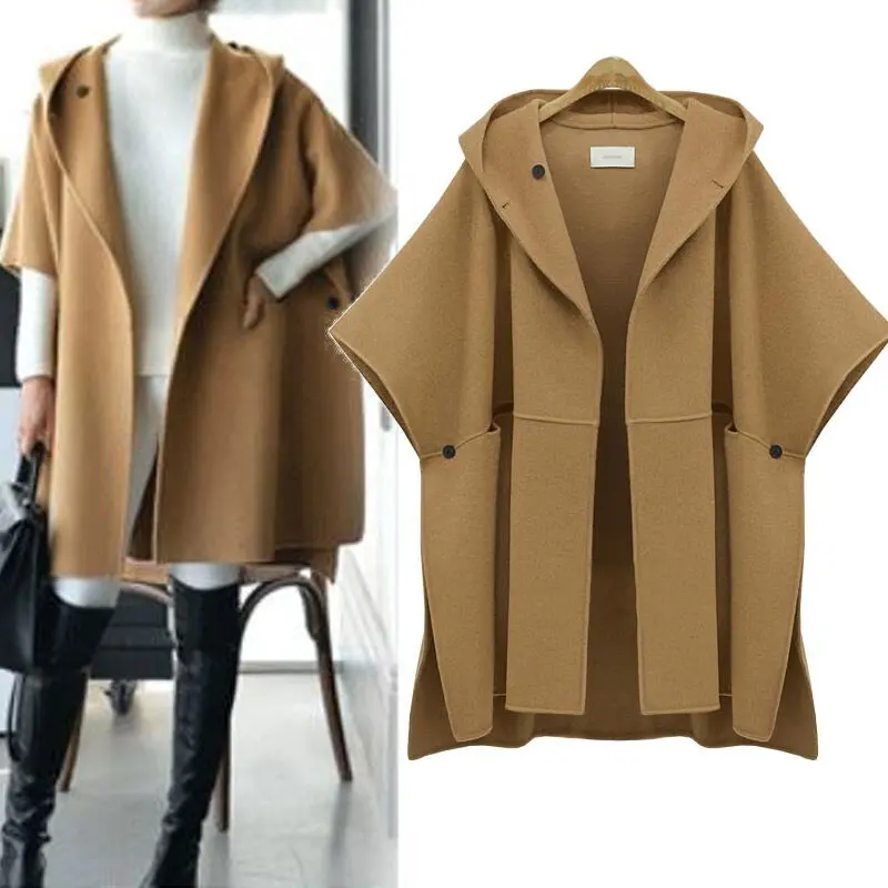 khaki cape coat