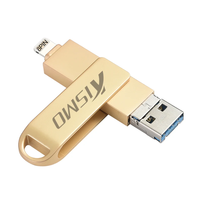Металлический USB флеш накопитель Kismo OTG карта памяти 3 0 флешка для iPhone 8 7 6 Plus ipad Mini