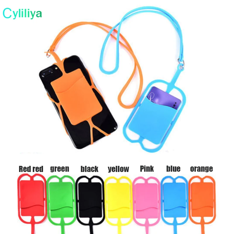 Silicone Lanyards Neck Strap Necklace Sling Card Holder Strap keychain
