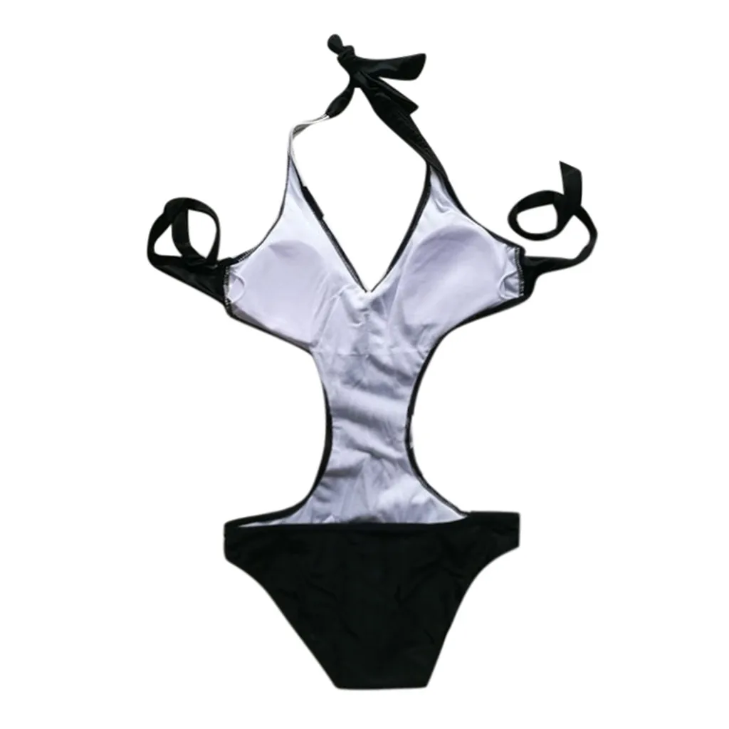 Женский сексуальный купальник-бикини в горошек с v-образным вырезом размера плюс, Цельный купальник, пляжная одежда, maillot de bain femme#45