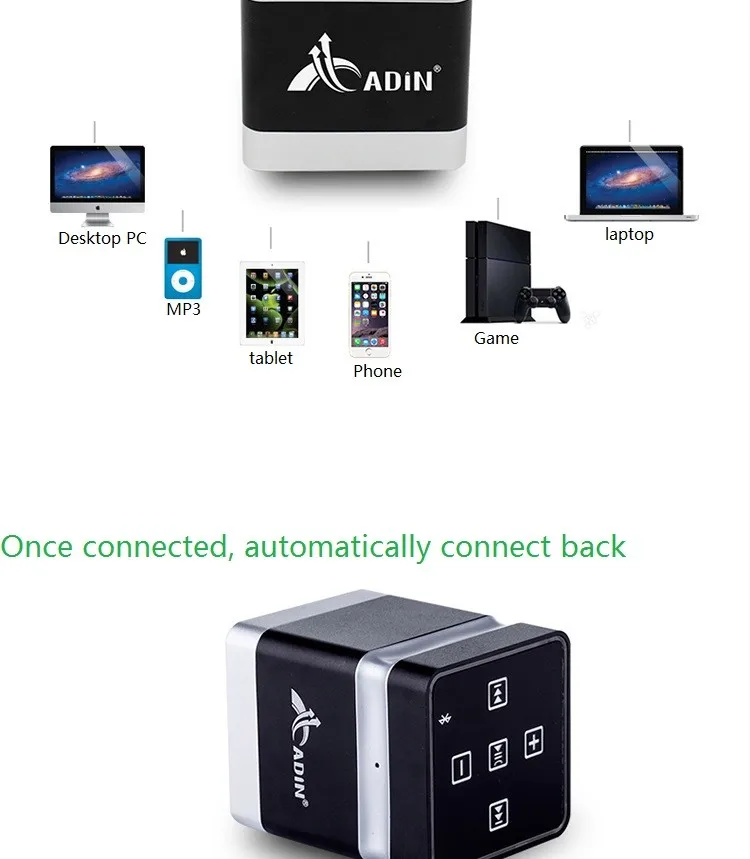 ADIN 26 Вт беспроводной вибрирующий динамик s Металл Bluetooth громкой связи AUX Hifi Динамик для телефонов Компьютеры MP3 MP4 игровая консоль