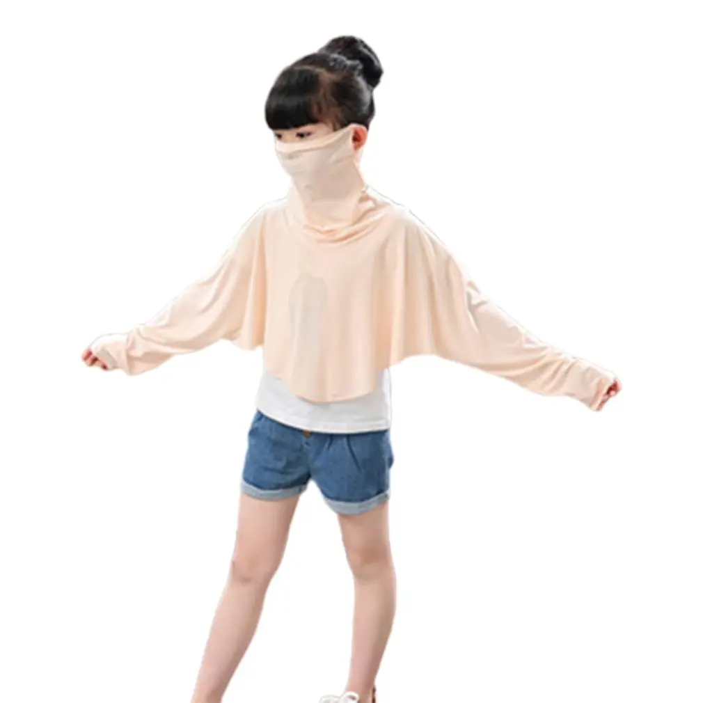 Модели для родителей и детей, Женская шаль от солнца, одежда с длинными рукавами, весенне-летний детский УФ-зонт с рисунком с обратной стороны, маска для шеи - Цвет: 14