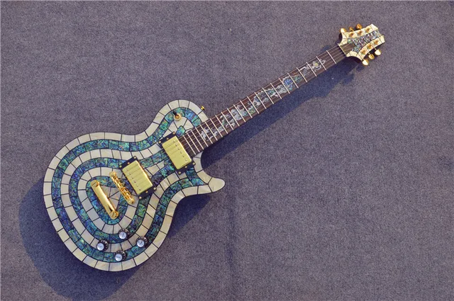 Cheap Custom Shop Abalone Inlay LP Electric Guitar With Dragon Inlay On Fretboard Custom Avalable